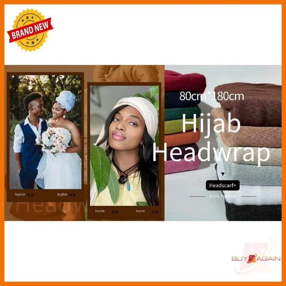 Soft Breathable Head Wraps 32x71 Inches Stretchy Polyester Hair Accessories